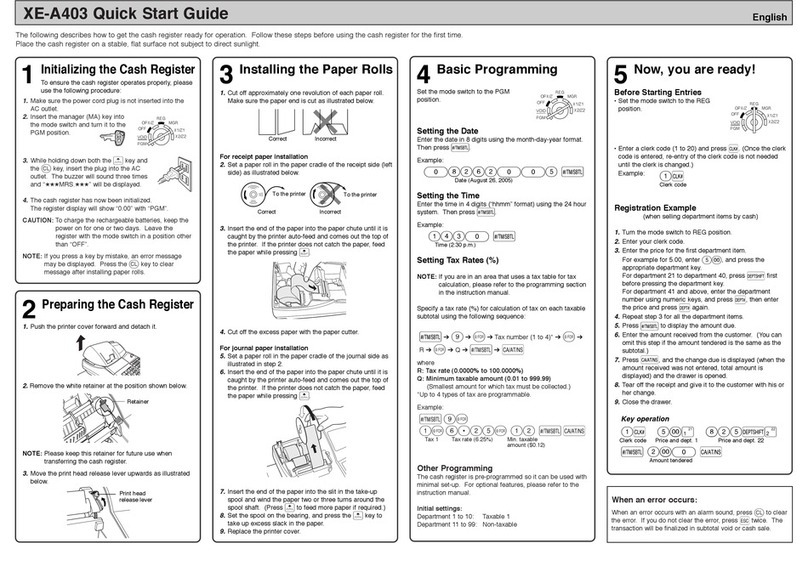 Sharp XE-A403 quick start guide