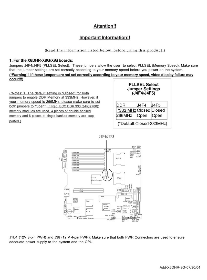 Supermicro X6DHR-X8G supplementary guide