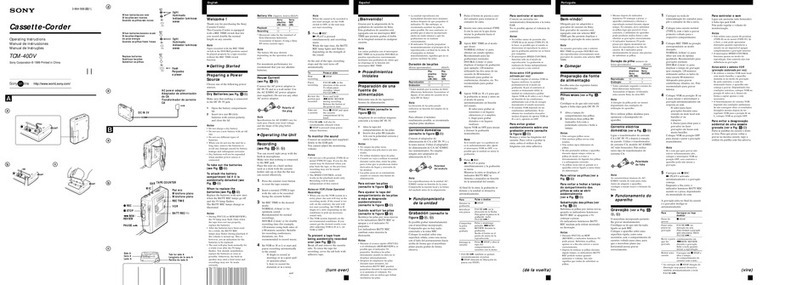 Sony TCM-40DV operating instructions
