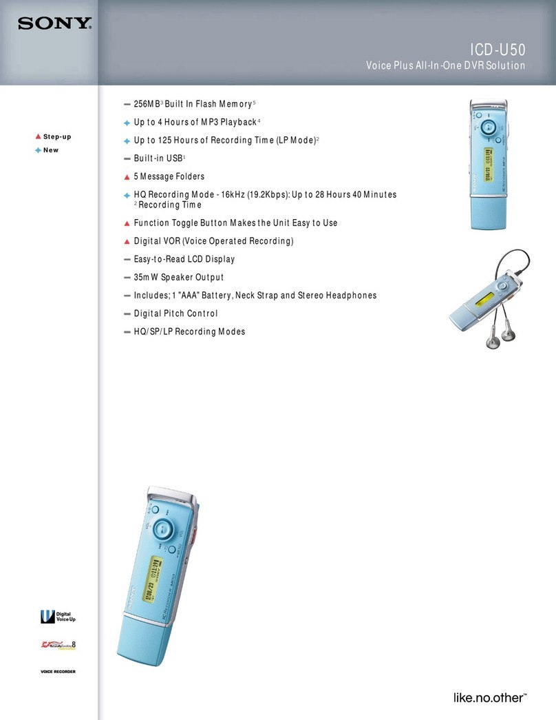 Sony ICD-U50 - Ic Recorder User manual