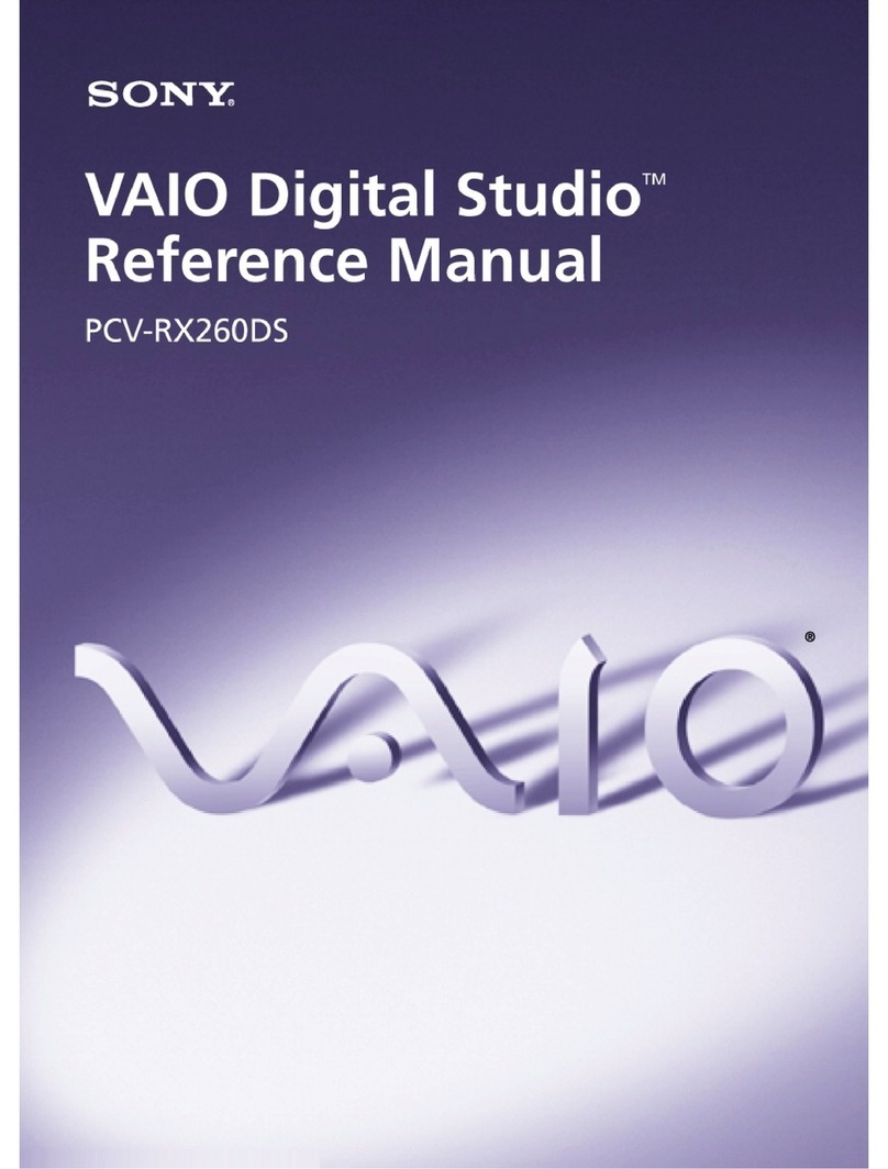 Sony PCV-RX260DS - Vaio Digital Studio Desktop... Reference manual