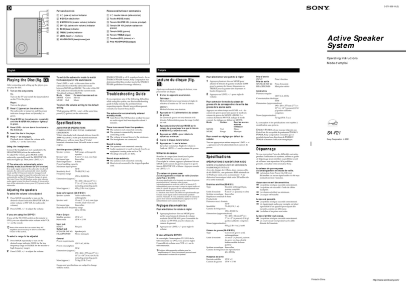 Sony SA-F21 User manual