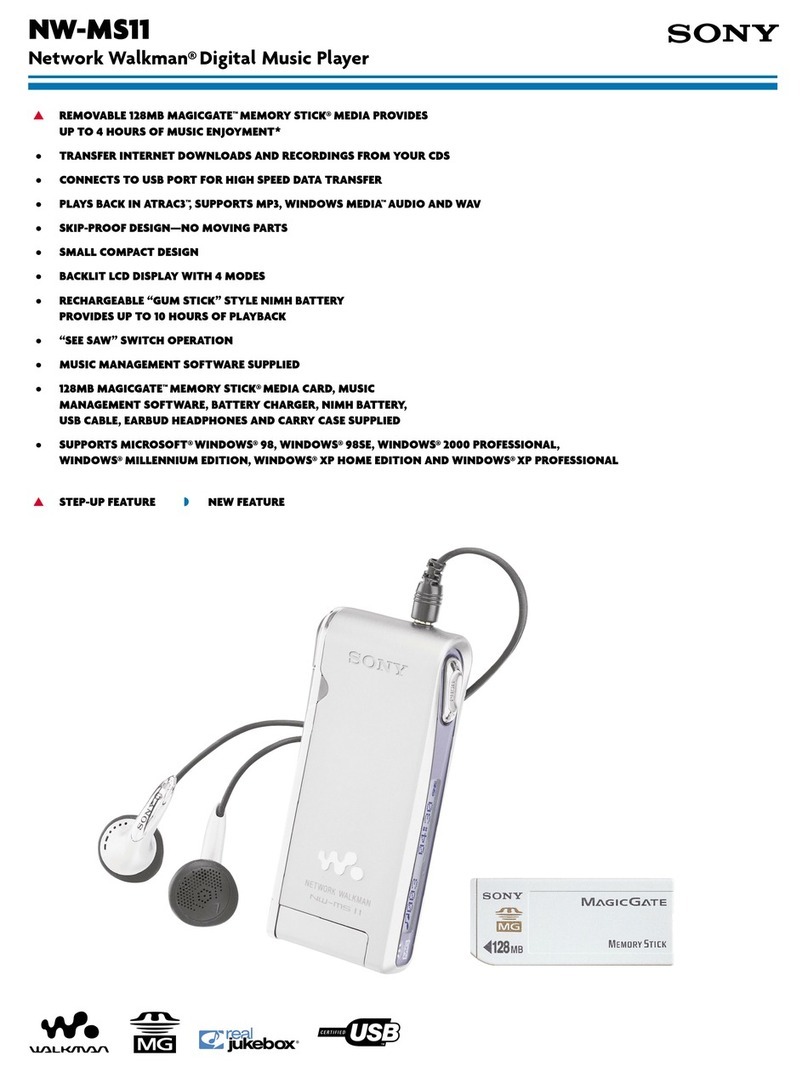 Sony NW-MS11 - Network Walkman Digital Music... Specifications