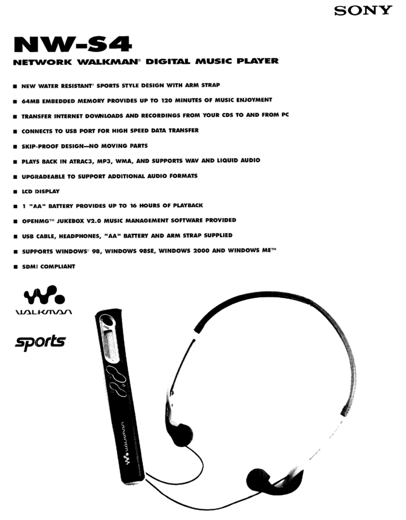 Sony NW-S4 - Network Walkman User manual
