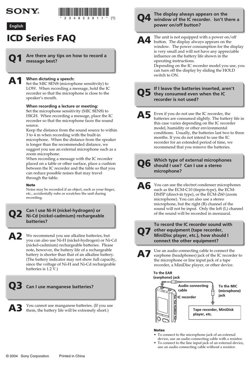 Sony ICD-P210 Instruction Manual