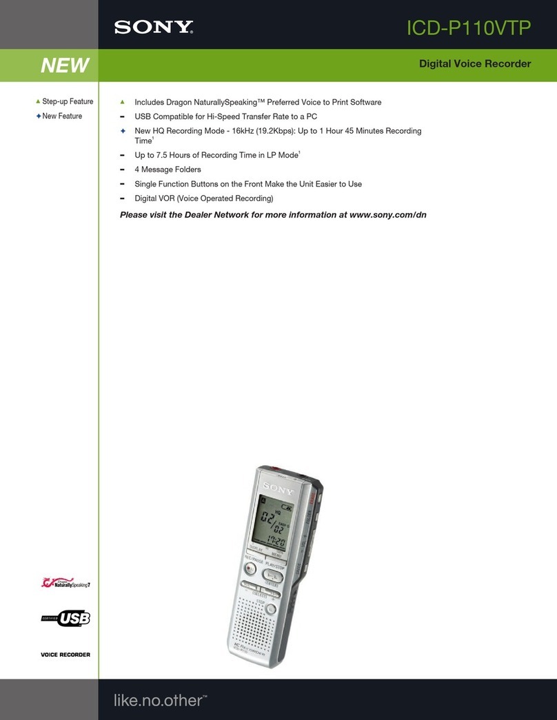 Sony ICD-P110VTP User manual