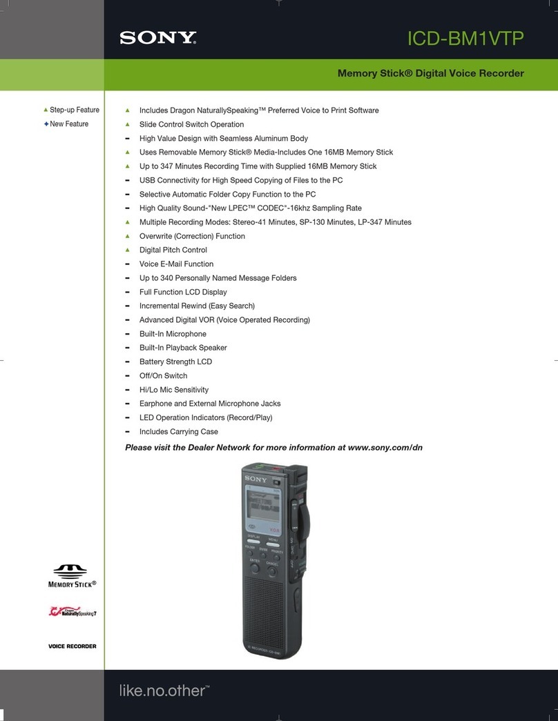 Sony ICD-BM1VTP User manual
