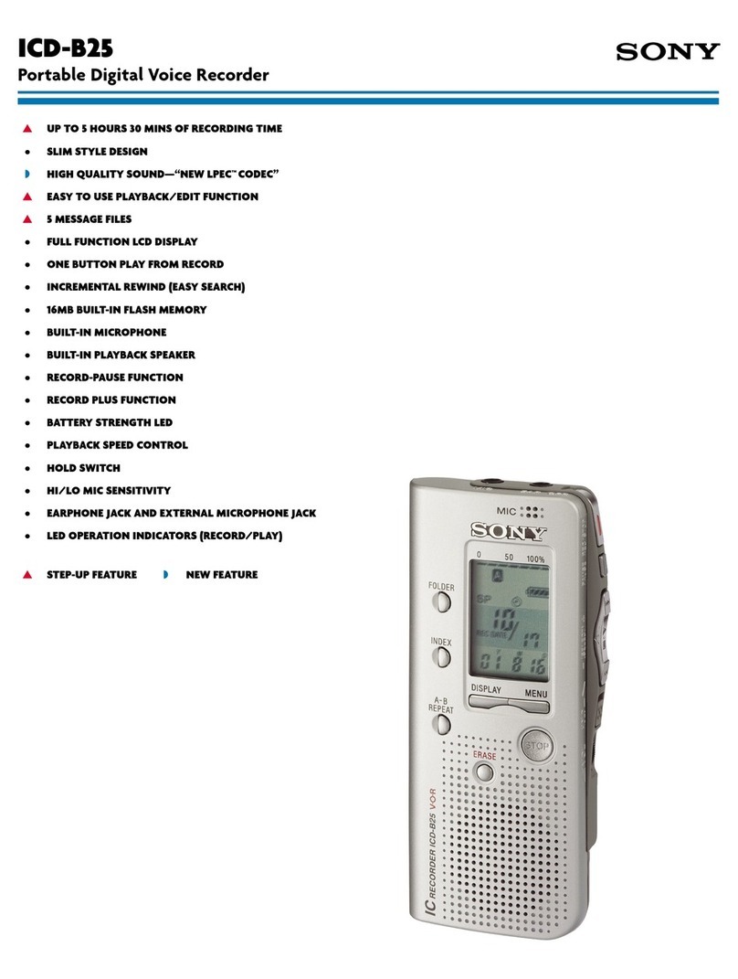 Sony ICD-B25 Operating Instructions  (primary... User manual