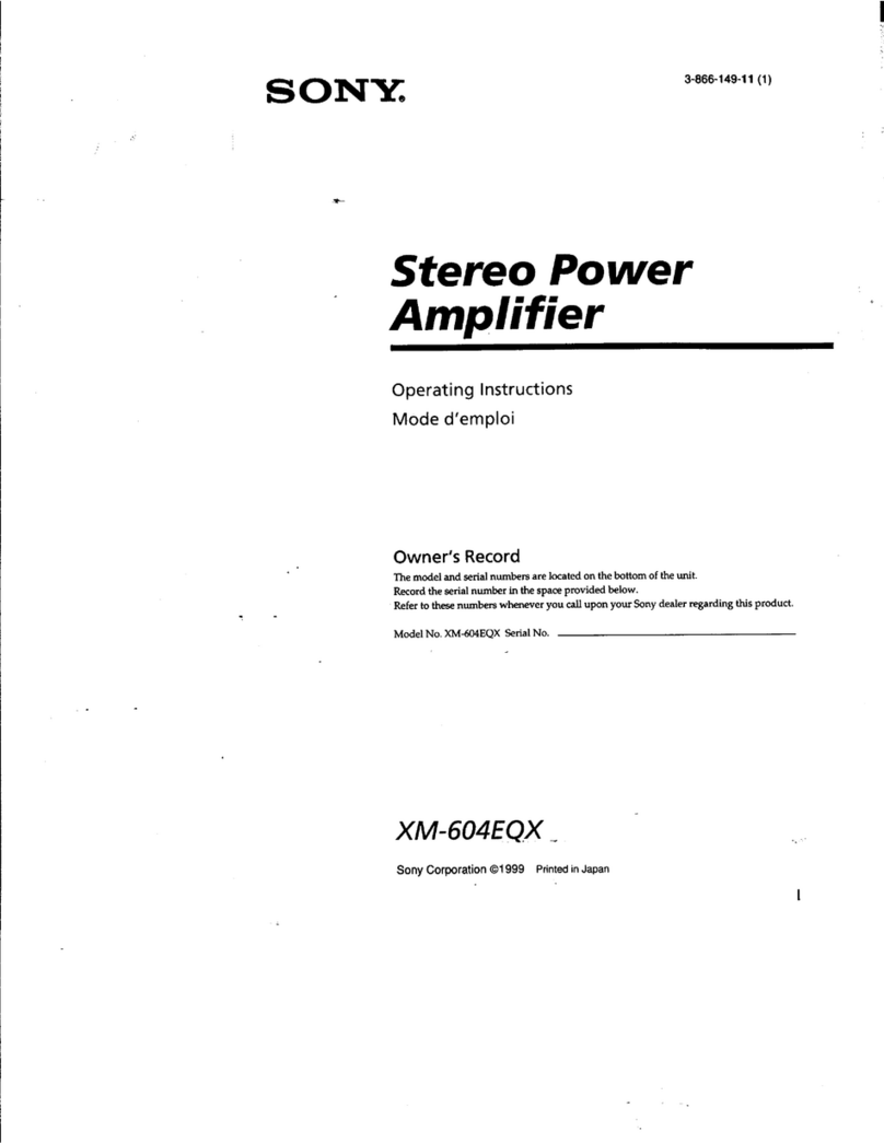Sony XM-604EQX Marketing Specifications operating instructions
