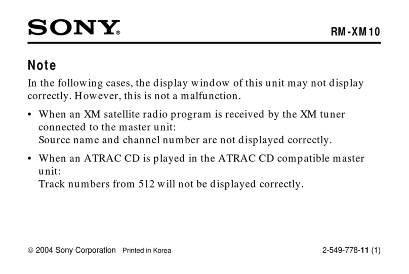 Sony RM-XM10 release note