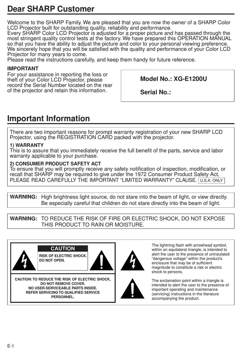 Sharp XG-E1200U Operation manual