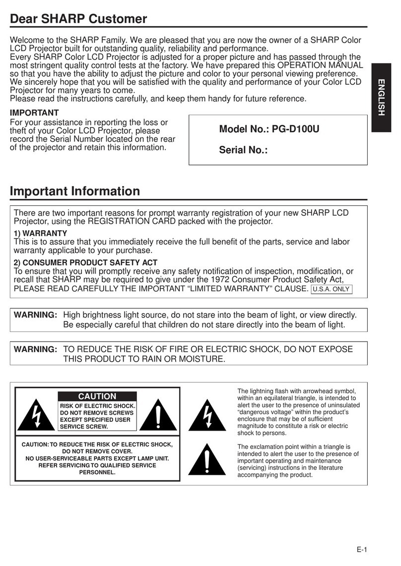 Sharp PG-D120U - Pro - LCD Projector Operation manual Sharp PG-D120U - Pro - LCD Projector Operation manual