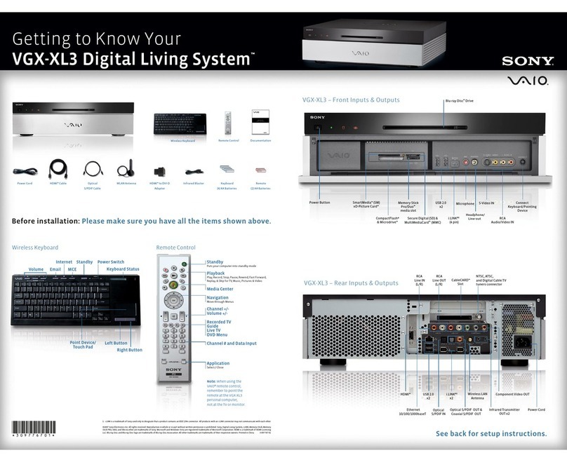 Sony VAIO VGX-XL3 Assembly instructions