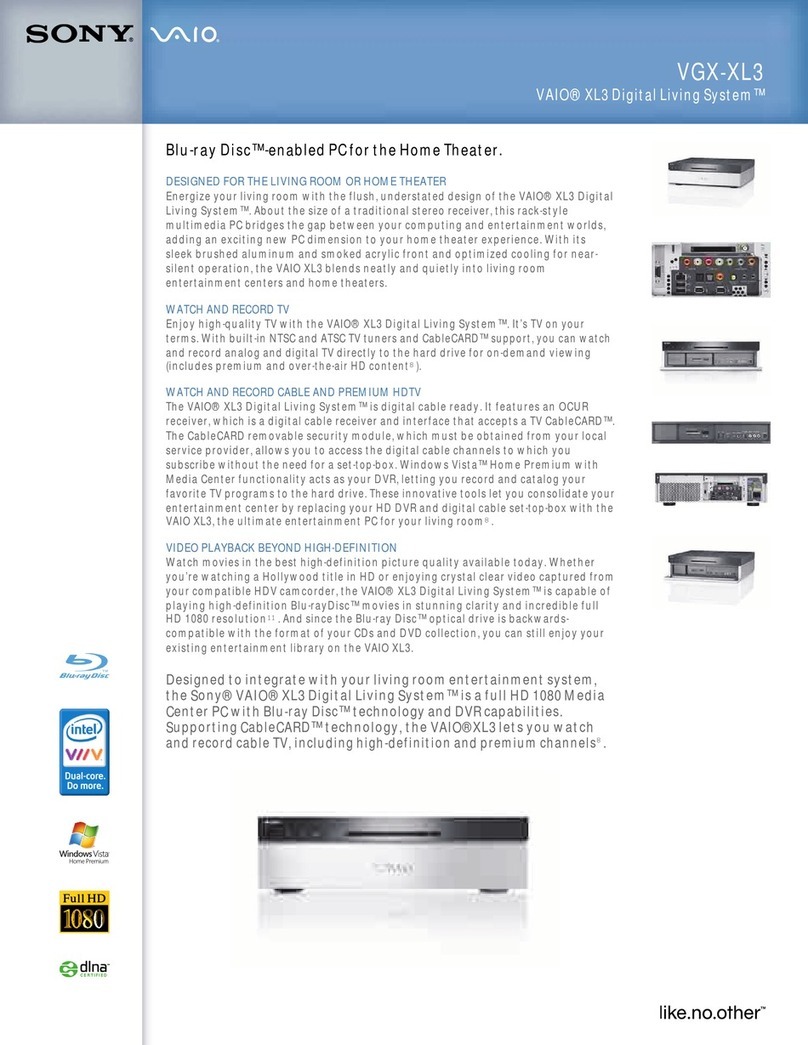 Sony VAIO VGX-XL3 User manual