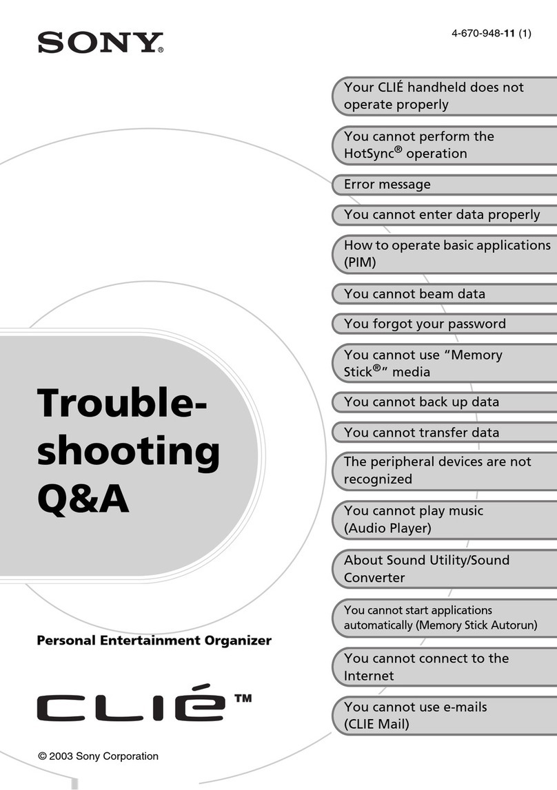 Sony CLIE PEG-SJ22 Troubleshooting