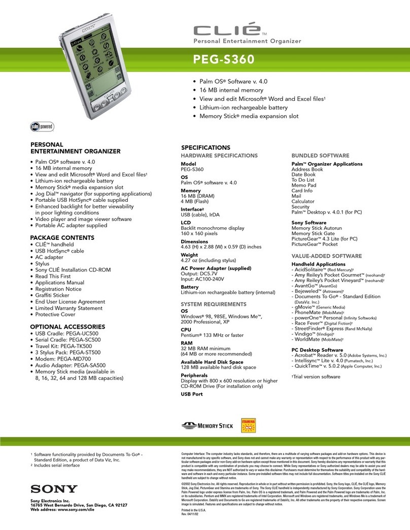 Sony CLIE PEG-S360 User manual