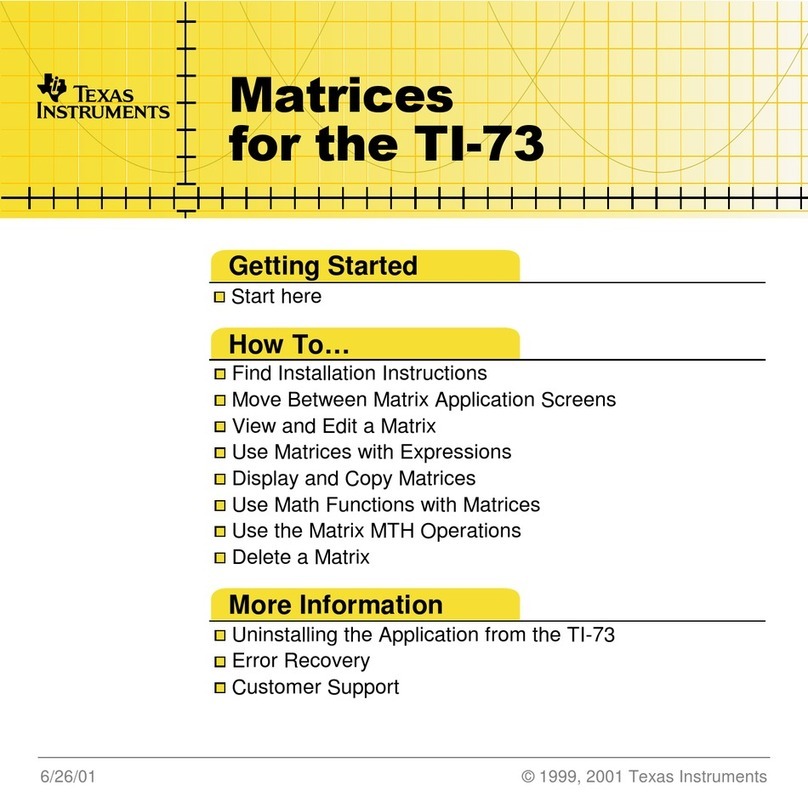 Texas Instruments TI-73 Explorer Quick start guide