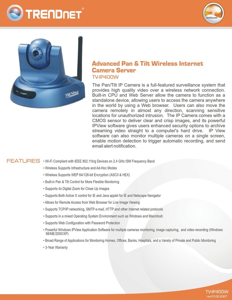 TRENDnet TV-IP400W - Wireless Advanced Pan User manual