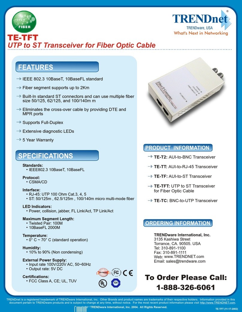 TRENDnet TE-TFT Product information