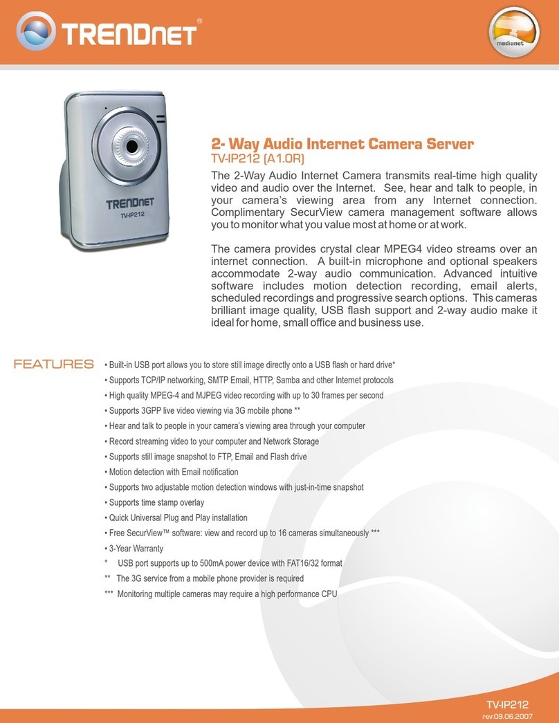 TRENDnet TV-IP212 - Internet Camera Server Specifications