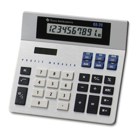 Texas Instruments BA-20 Profit Manager Quick reference guide
