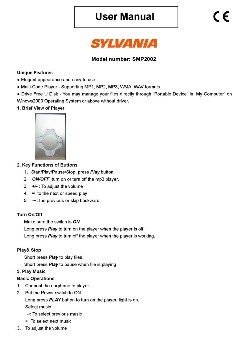 Sylvania SMP2002 2GB User manual