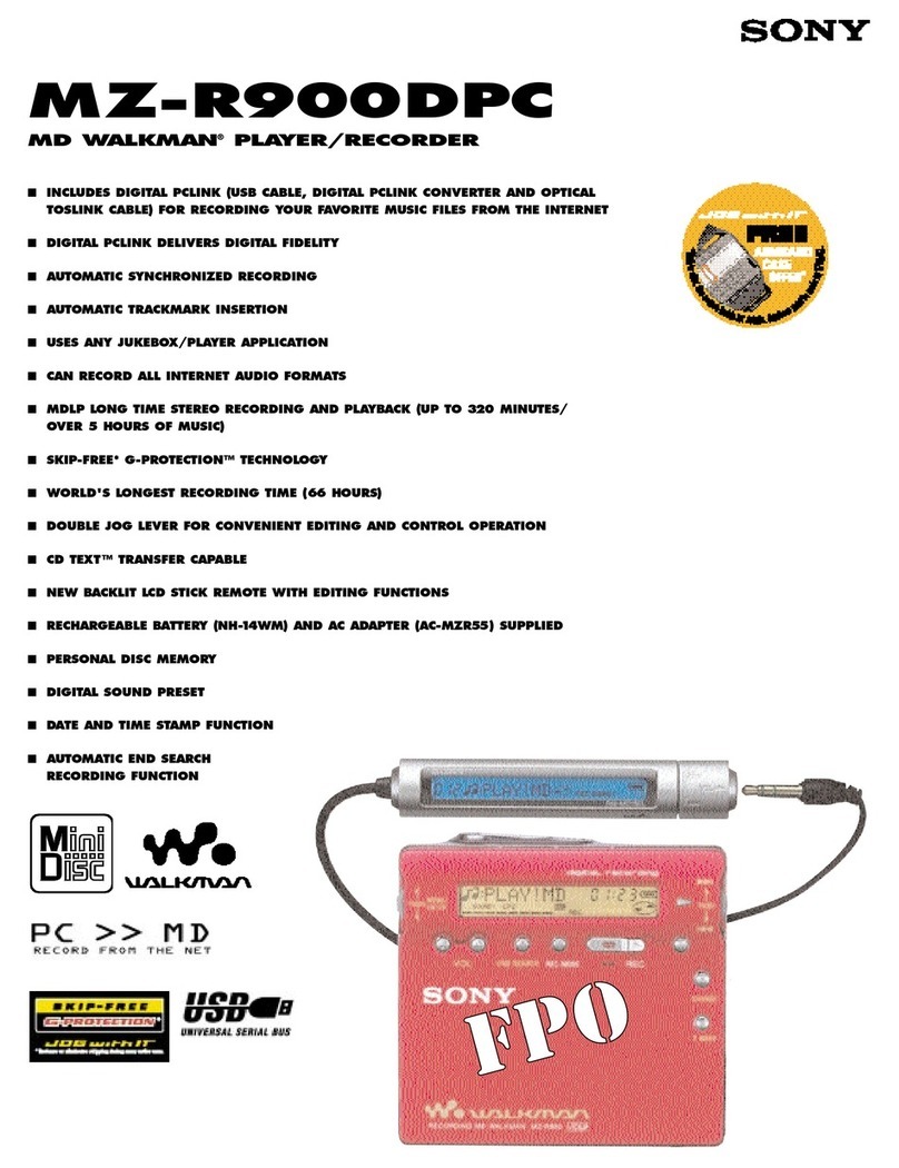 Sony Walkman MZ-R900DPC User manual