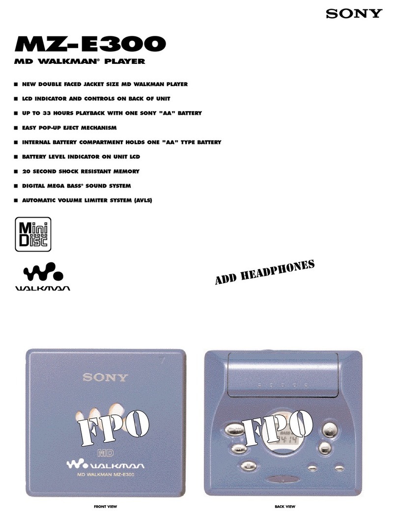 Sony MD WALKMAN MZ-E300 User manual
