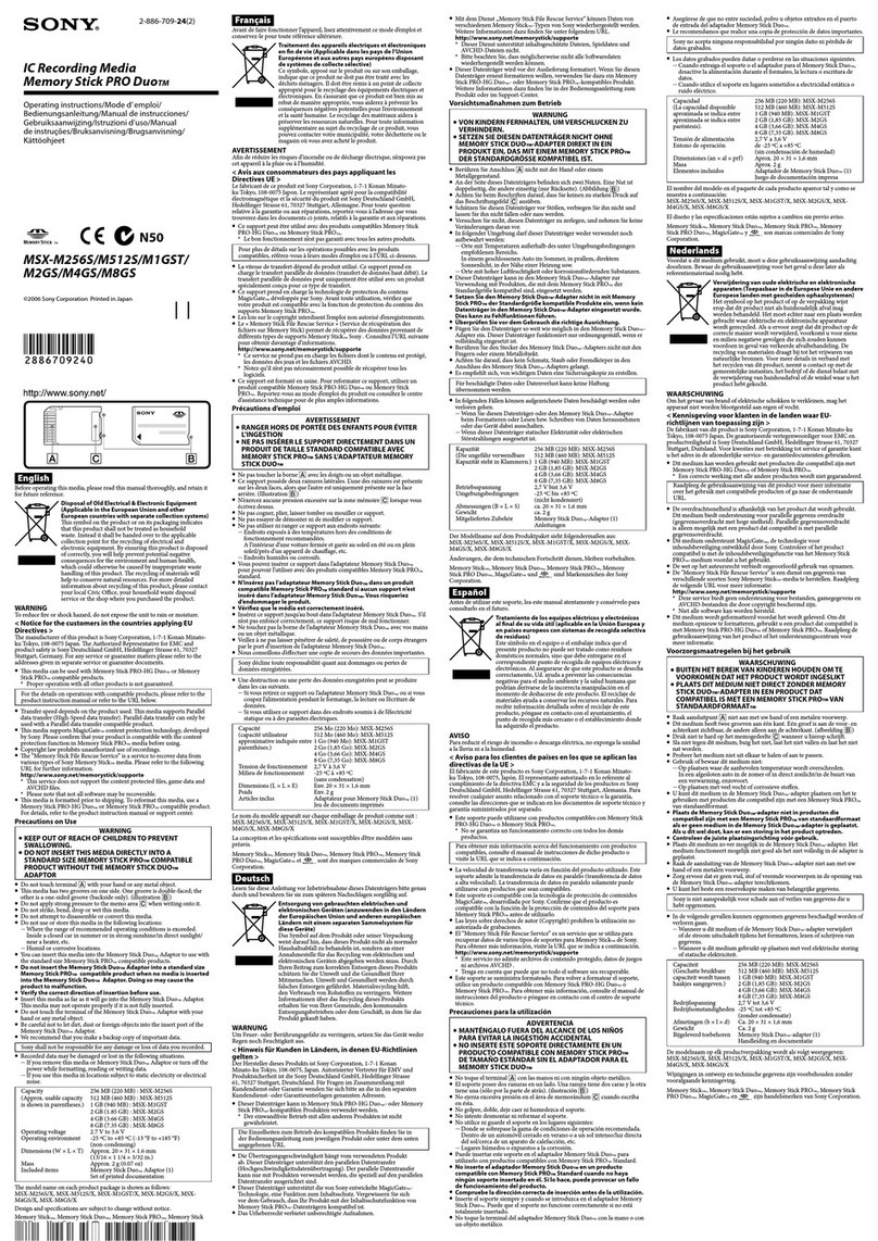 Sony MSX-M1GST User manual