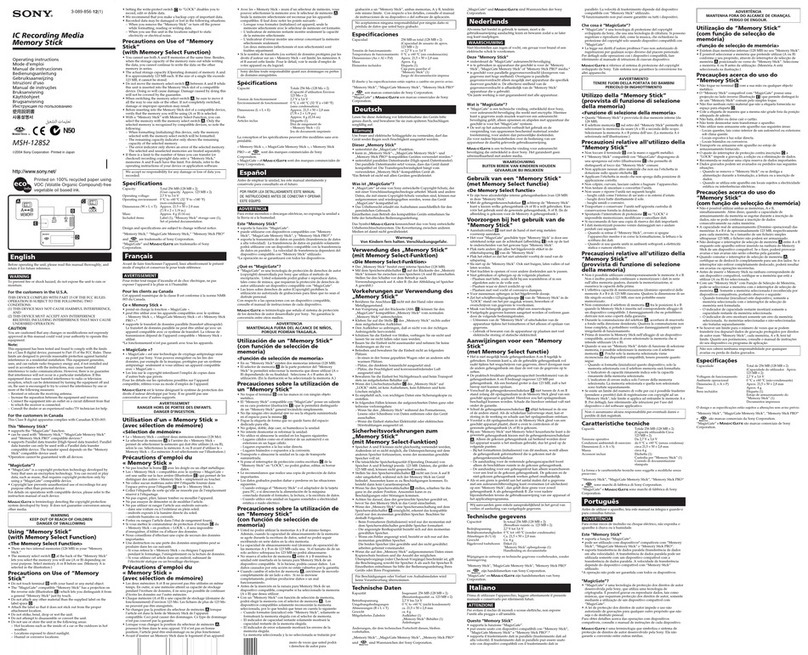 Sony MSH-128S2 User manual