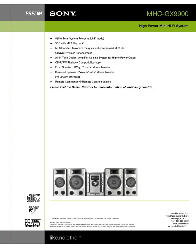 Sony MHC-GX9900 - Mini Hi Fi Component System User manual