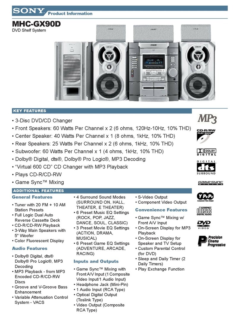 Sony MHC-GX90D - Dvd Shelf System User manual