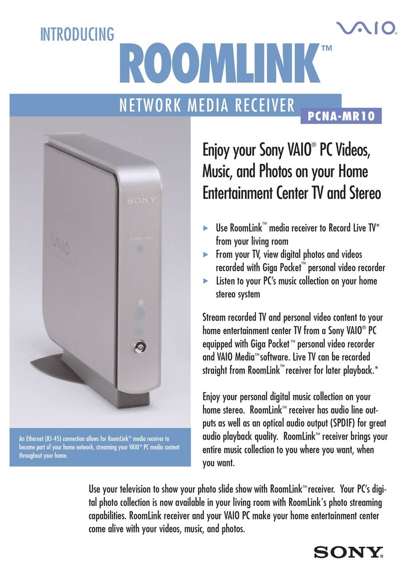Sony ROOMLINK PCNA-MR10 Specifications