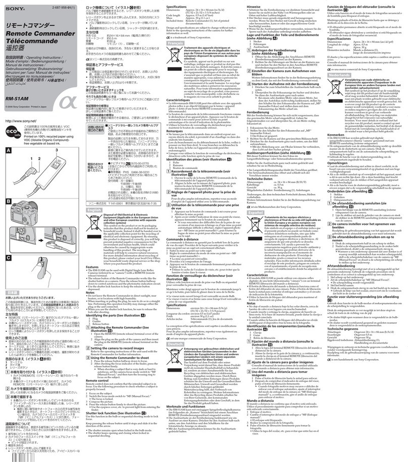 Sony RM-S1AM User manual