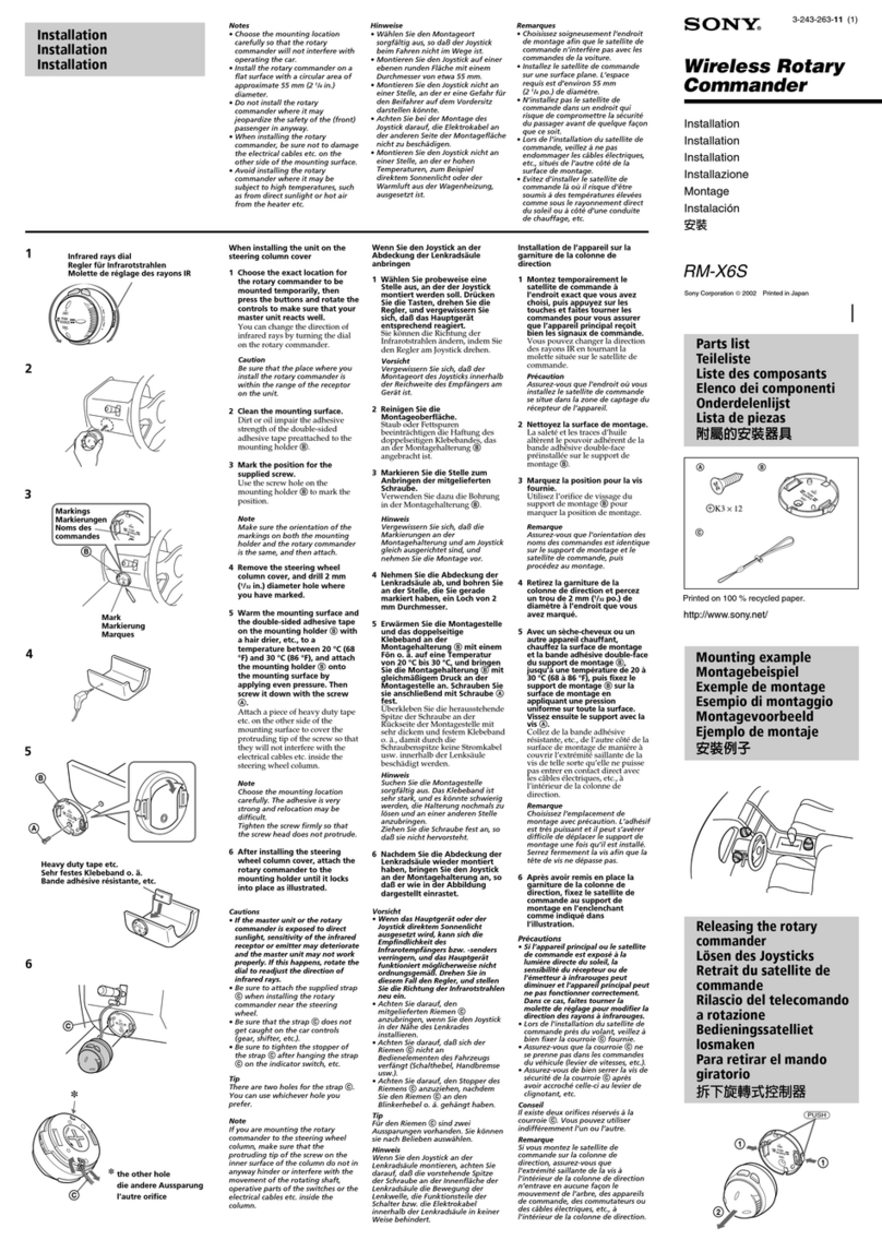 Sony RM-X6S User manual