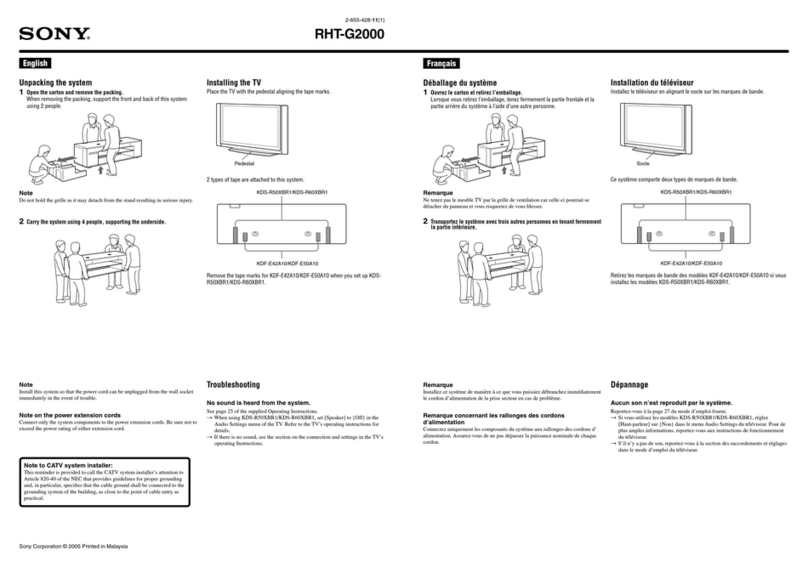 Sony RHT-G2000 - Home Theater Built-in Sound Rack... User manual