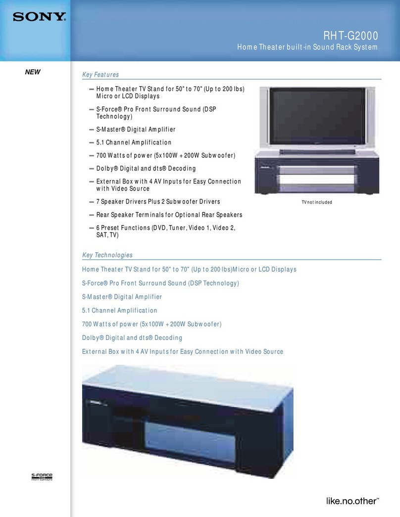 Sony RHT-G2000 - Home Theater Built-in Sound Rack... User manual