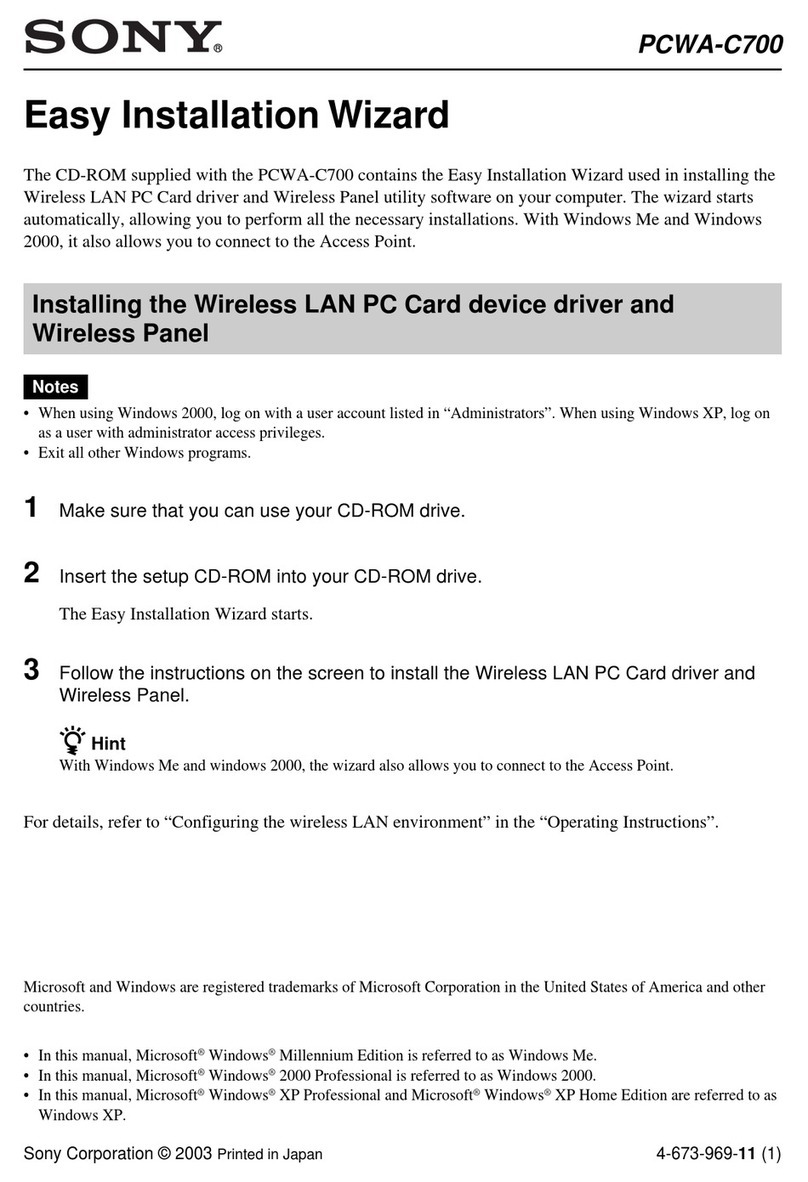 Sony PCWA-C700 - Wireless Lan Dual Pc Card Datasheet Sony PCWA-C700 - Wireless Lan Dual Pc Card Datasheet