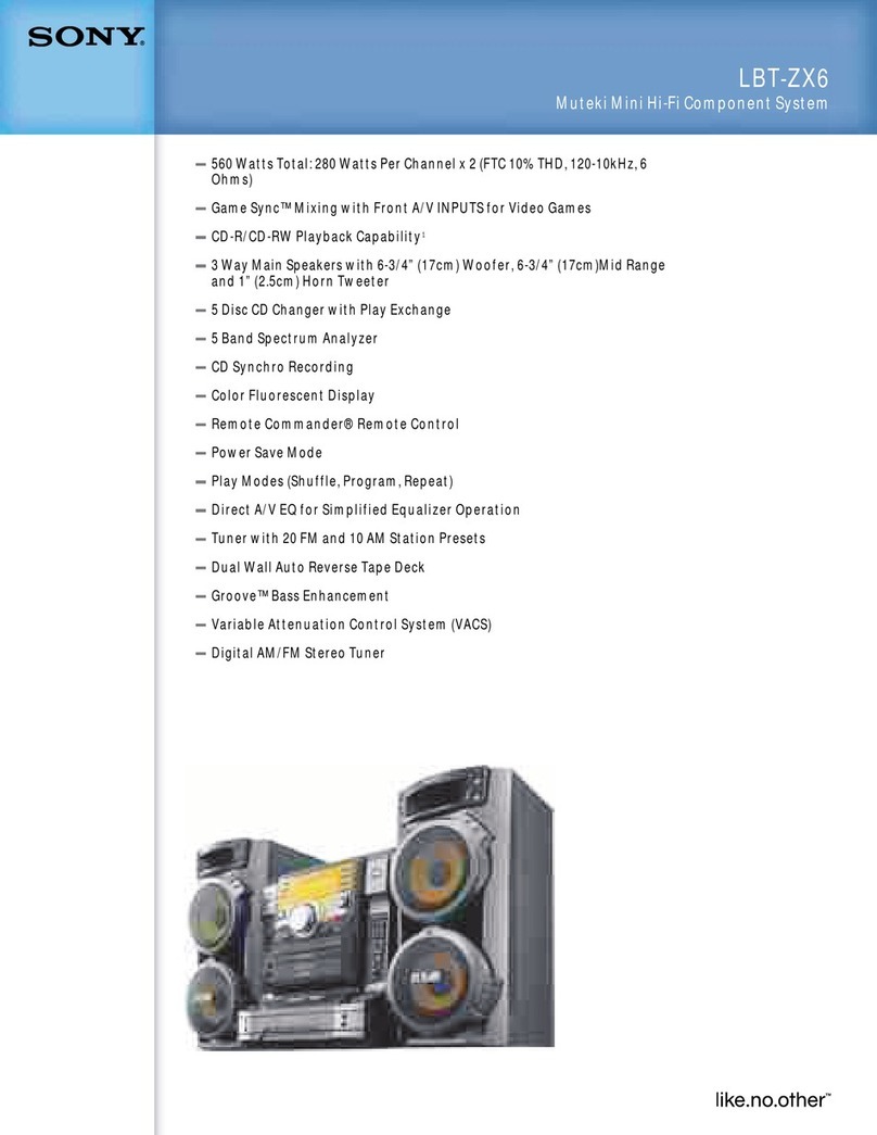 Sony LBT-ZX6 User manual Sony LBT-ZX6 User manual