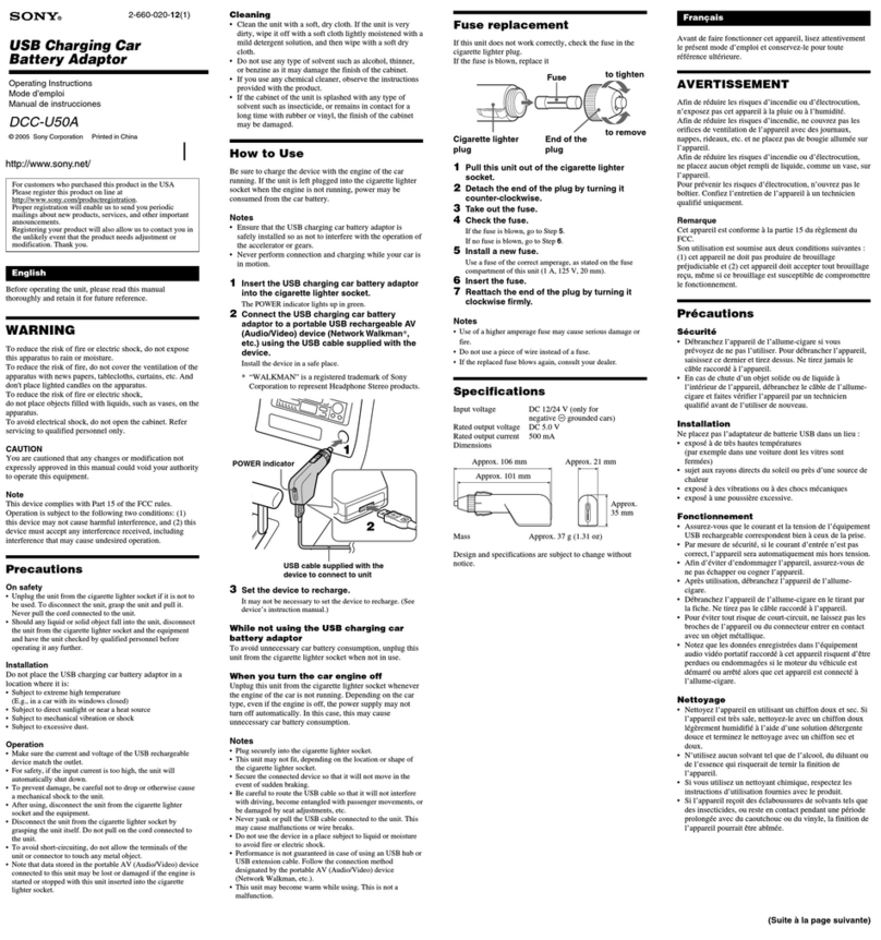 Sony DCC-U50A User manual