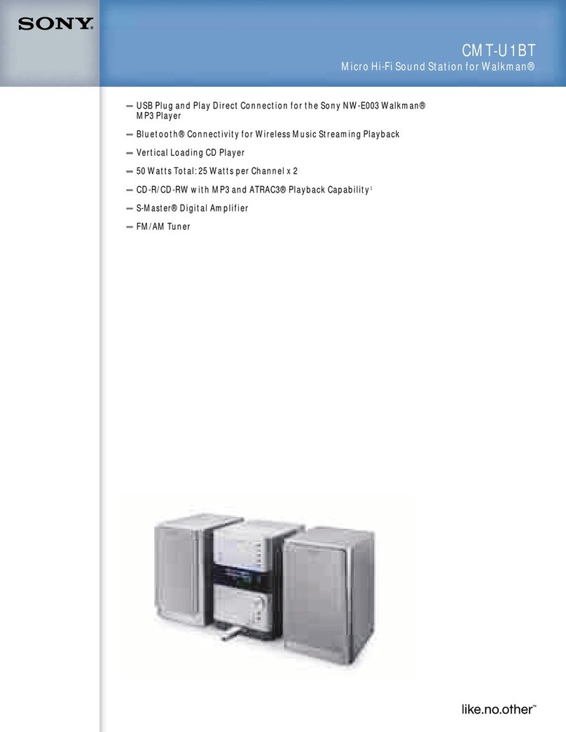 Sony CMT-U1BT - Micro Hi-fi Component System Specifications