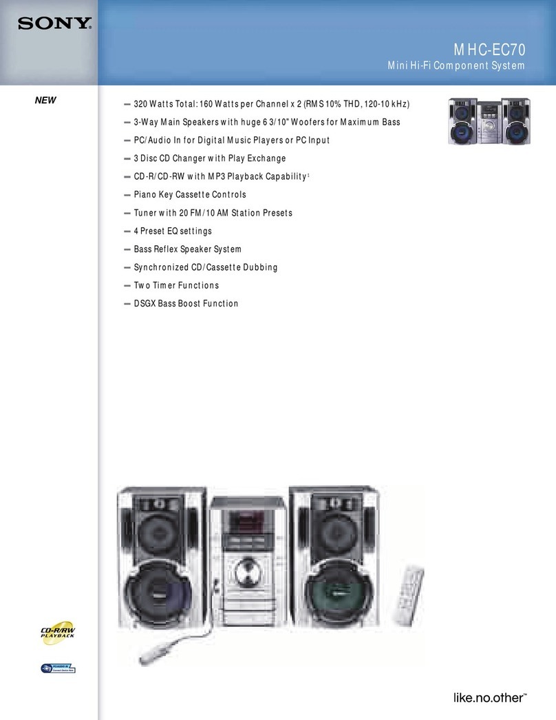 Sony MHC-EC70 - Mini Hi-fi Component System User manual