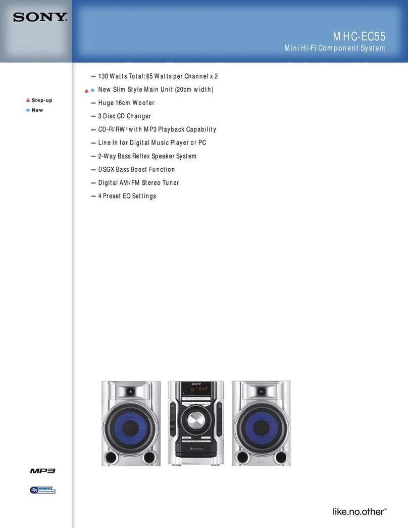 Sony MHC-EC55 Specification sheet