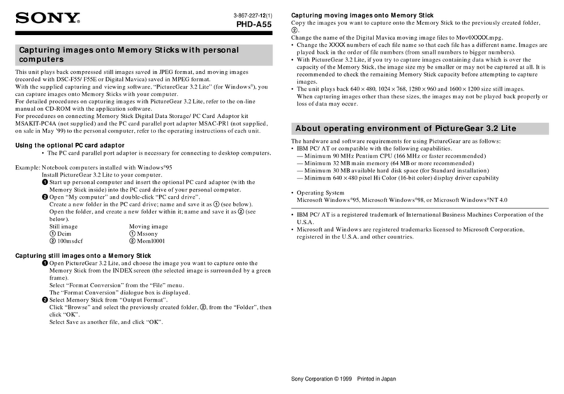 Sony PHD-A55 operating instructions