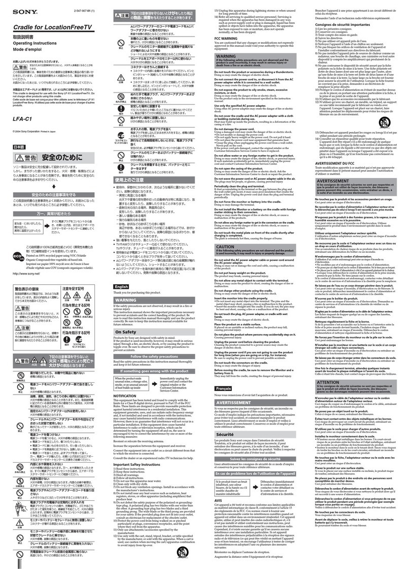 Sony LFA-PC1 operating instructions