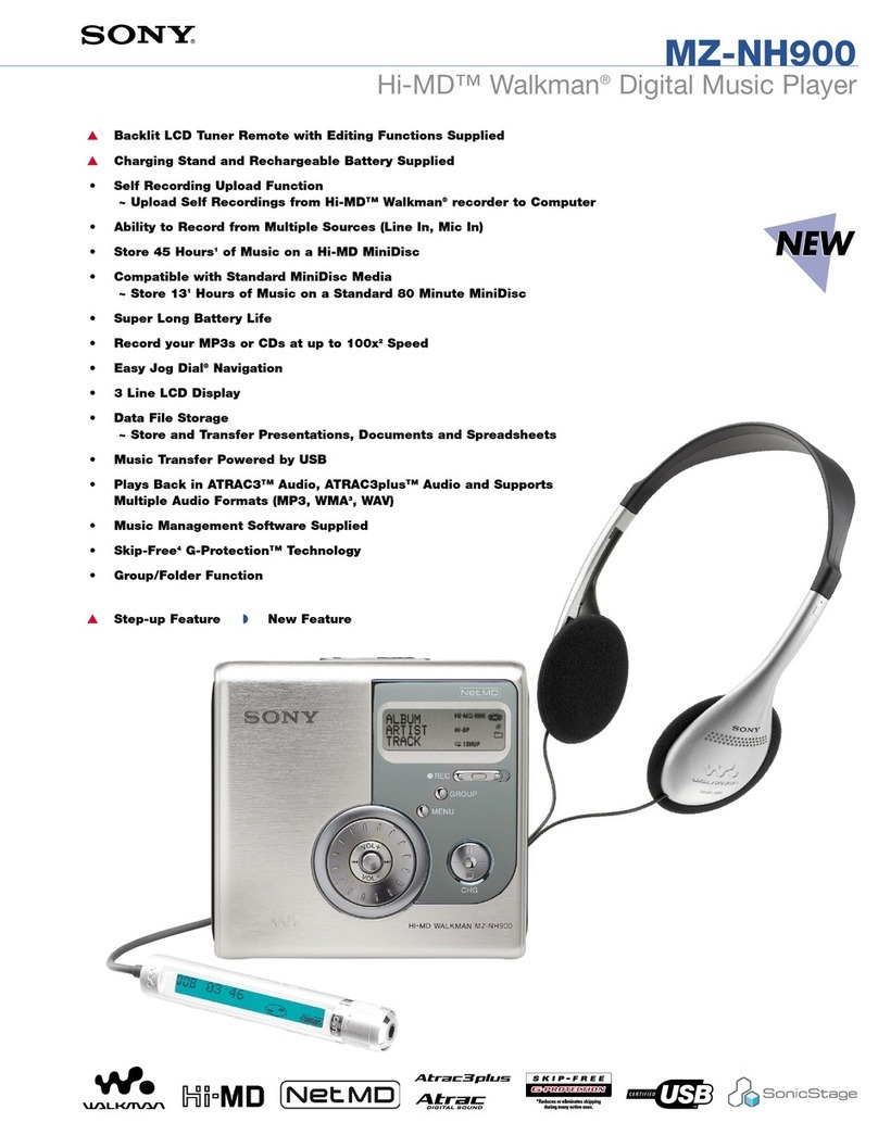 Sony MZ-NH900 Specifications