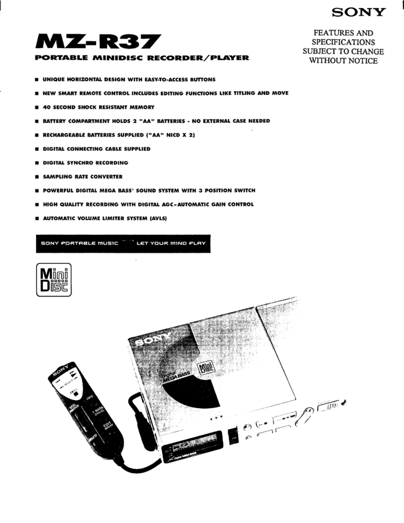 Sony MZ-R37 User manual