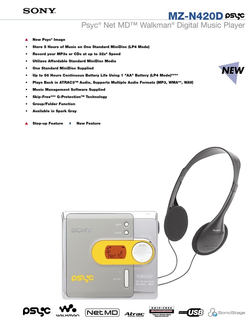 Sony Walkman MZ-N420D User manual