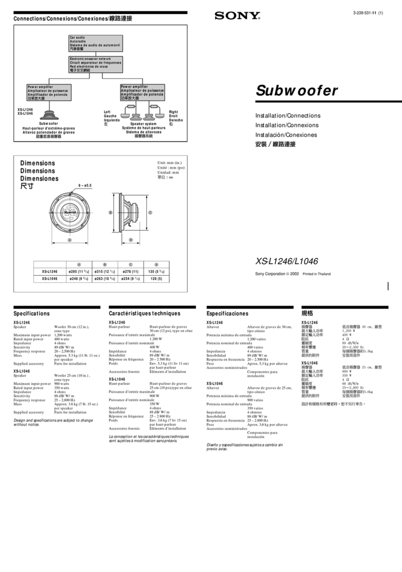 Sony XS-L1046 Installation/connections