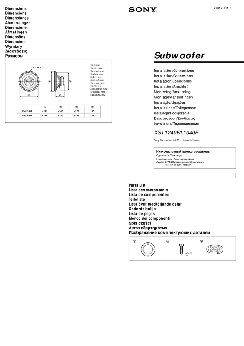 Sony XS-L1040F Installation/connections
